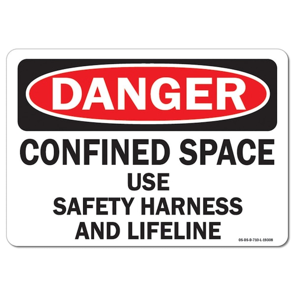 OSHA, Confined Space Use Harness & Lifeline, 5in X 3.5in, 10PK, 3.5" H, 5" W, Landscape, PK10